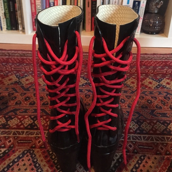 lace up wedge hunter rain boot
