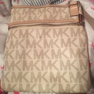Cream and Tan Michael Kors Crossbody