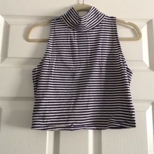 Cropped mid neck top