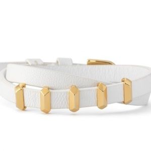 White Leather Remy wrap bracelet