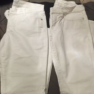 Two pairs of white jeans
