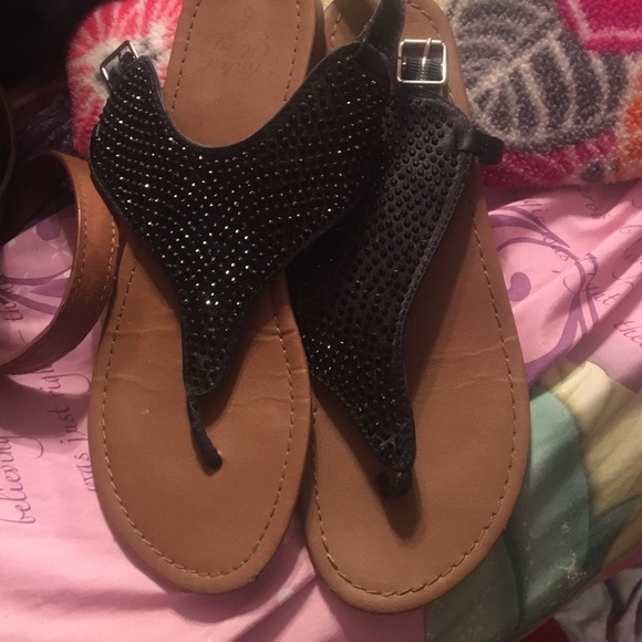 Black Sparkle Sandals
