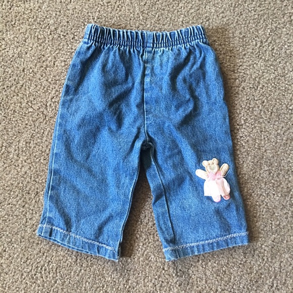 Girls blue jeans size 3-6 months
