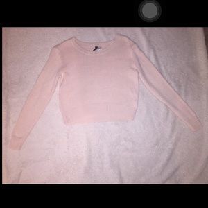 Knit light pink sweater
