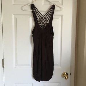 Brown dress with tan beads