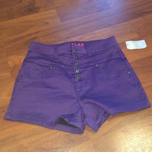 Purple High Wasted Shorts