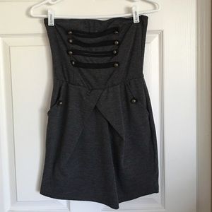 Strapless military style strapless dress