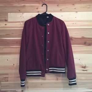 DONATED Maroon bomber jacket