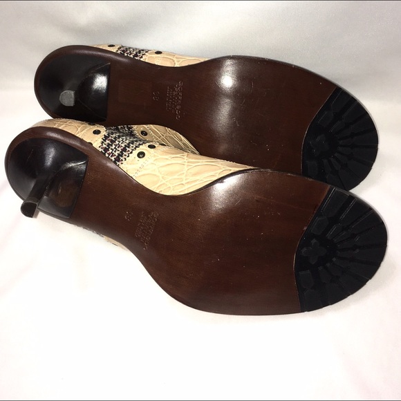 GOFFREDO FANTINI Plaid Wool Croc LTHR Trim PUMPS - Picture 2 of 4
