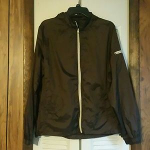 Light hooded rain jacket