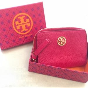 New Tory Burch Zip Coin Case 💖Pink💖 Authentic