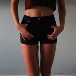 Black high waisted shorts