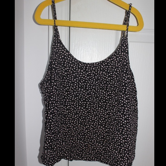 floral tank top with cut outs on side
