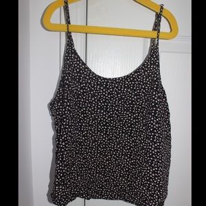 floral tank top with cut outs on side