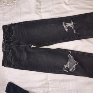 American Eagle Black/Grey distressed jeans