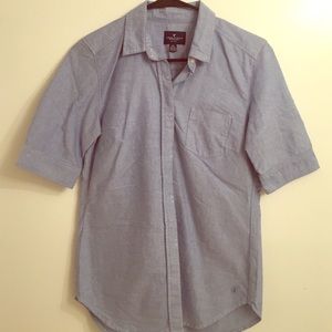 Short Sleeved Denim Chambray Shirt