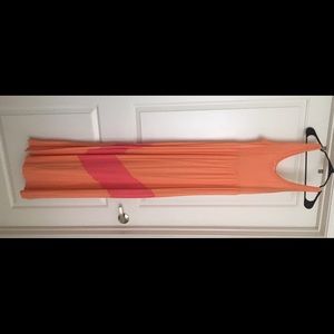 Orange and pink chevron maxi dress