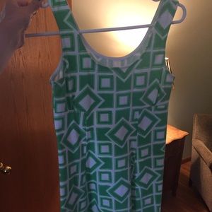 Mahi Gold light green and white pattern dress!