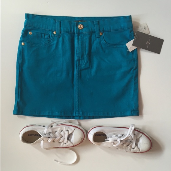 NWT 7 for all mankind colored denim skirt / 14
