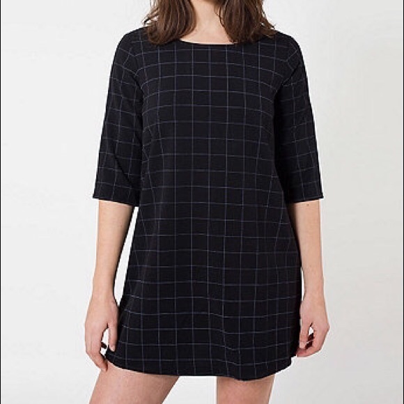 American Apparel Grid Print Dress