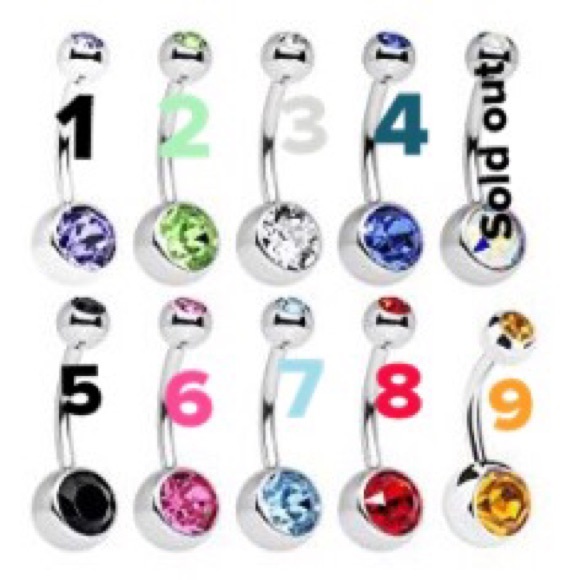 Multi colored belly button navel