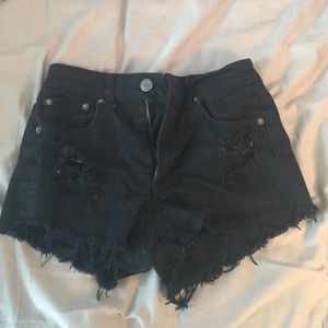 High waisted black shorts