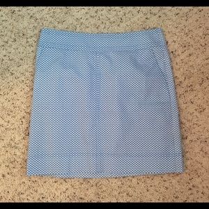 Blue and white pencil skirt