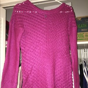 cranberry colored sweater