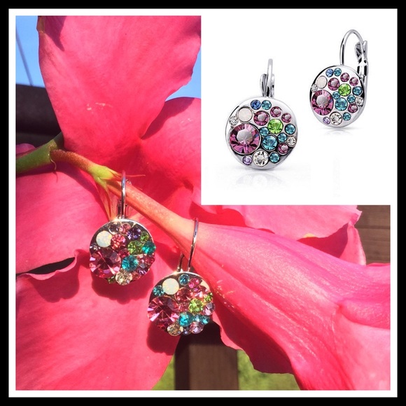 Jewelry - 🌺Rhodium Plated Multifaceted Crystal Earrings🌺