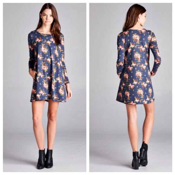 Pretty floral print swing dress - Picture 3 of 4