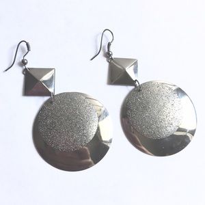 🔵 BOGO VINTAGE SILVER MIRROR EARRINGS