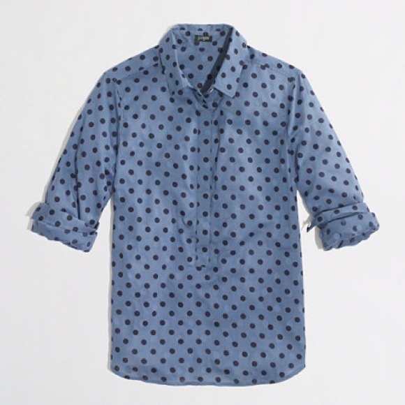J. Crew polka dot jacquard blouse