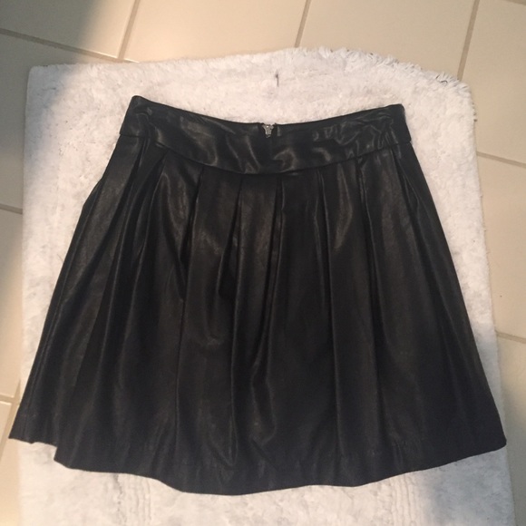 Leather Pleated Skirt