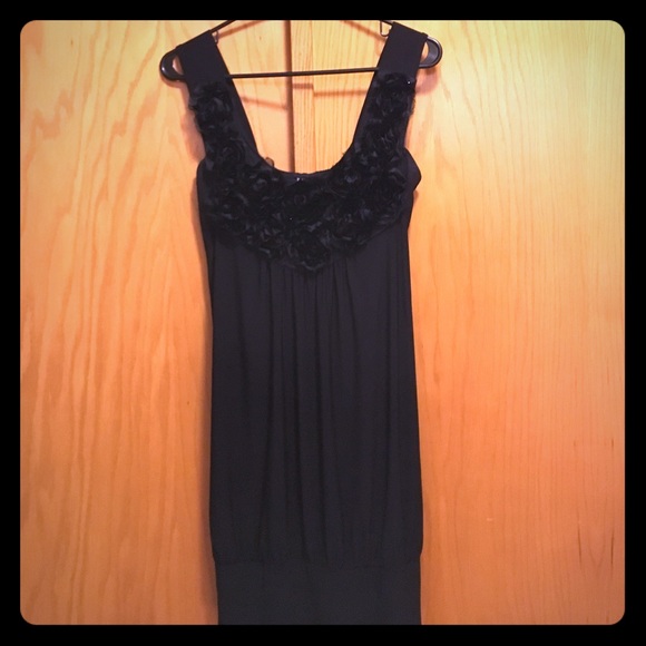 Taboo Black Floral Banded Dress