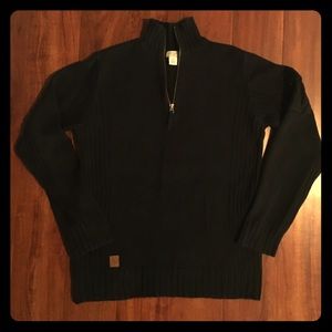 Guess black knit zip up sweater