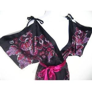 NWT Bebe Alexi Black Silk Kimono Dress