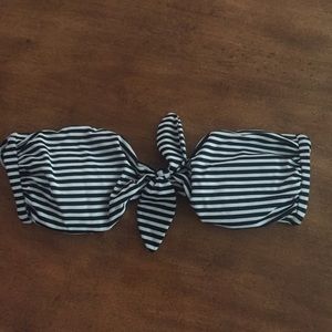 striped bandeau swim top