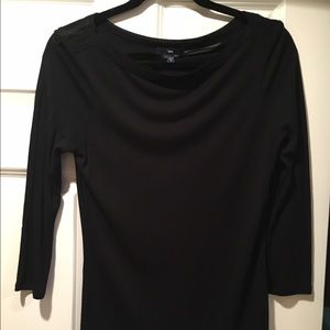 Gap 3/4 Sleeve Boatneck Black Shirt / Tee