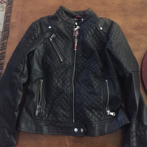faux leather moto jacket
