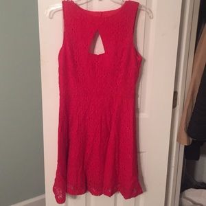 Red lace dress