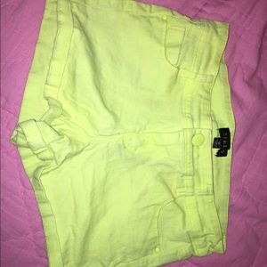 neon yellow shorts