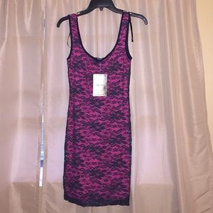 New!  Pink/black lace dress