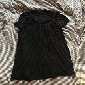 Ruffled neck t-shirt