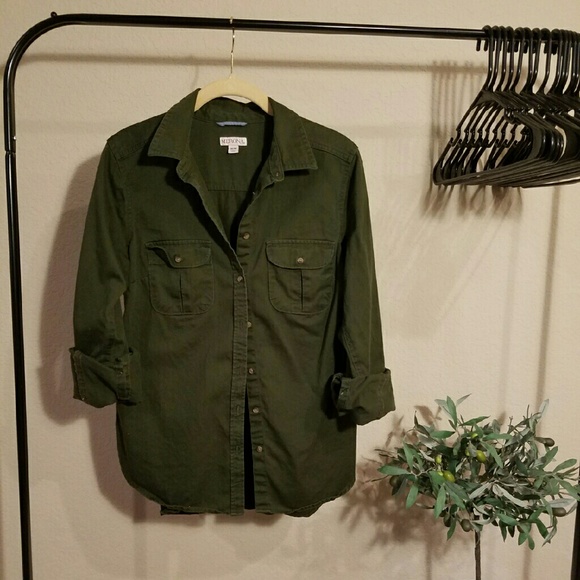Button down army green shirt