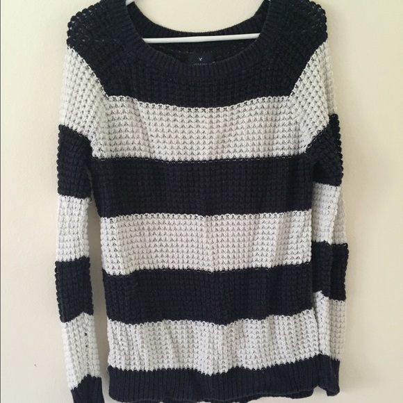 Navy Blue&White Knitted American Eagle Sweater