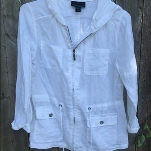 Cynthia Rowley white linen jacket