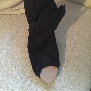 Black and Tan peep toe high top heels