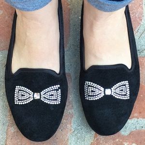 UGG Australia Alloway suede flat w/ crystal bow!!!