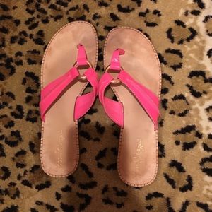 Lilly Pulitzer Bright Pink McKim Leather Sandal