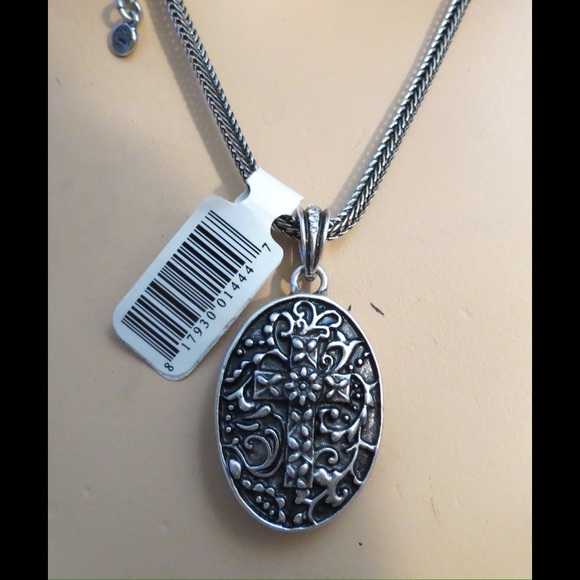 Crown Bountiful Reversable  Cross Silver Necklace - Picture 3 of 3